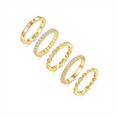 Starlight Golden Melody - Fashionable Men's And Women's Ring And Ring Jewelry Set With Moissanite S925 Sterling Silver And Gold-plated Diamond