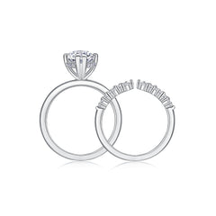 Star Eyes - Fashionable Men's And Women's Ring And Ring Jewelry Set With Moissanite S925 Sterling Silver And Platinum-plated Diamond