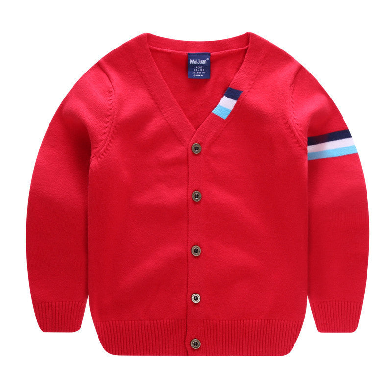 Boys Thin Striped Cardigan