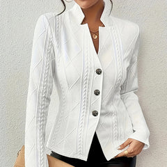 Women's Elegant Textured Open Front Business Casual Work Office Blazer Jacket Suit