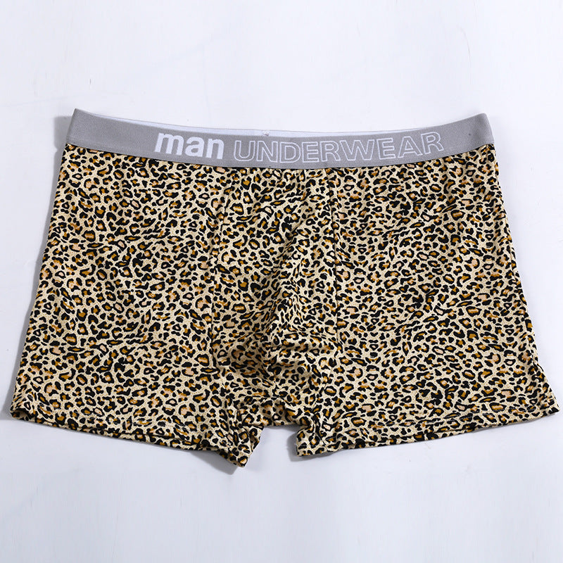 Men's Large Size Loose Leopard Print Comfortable Loose Underwear