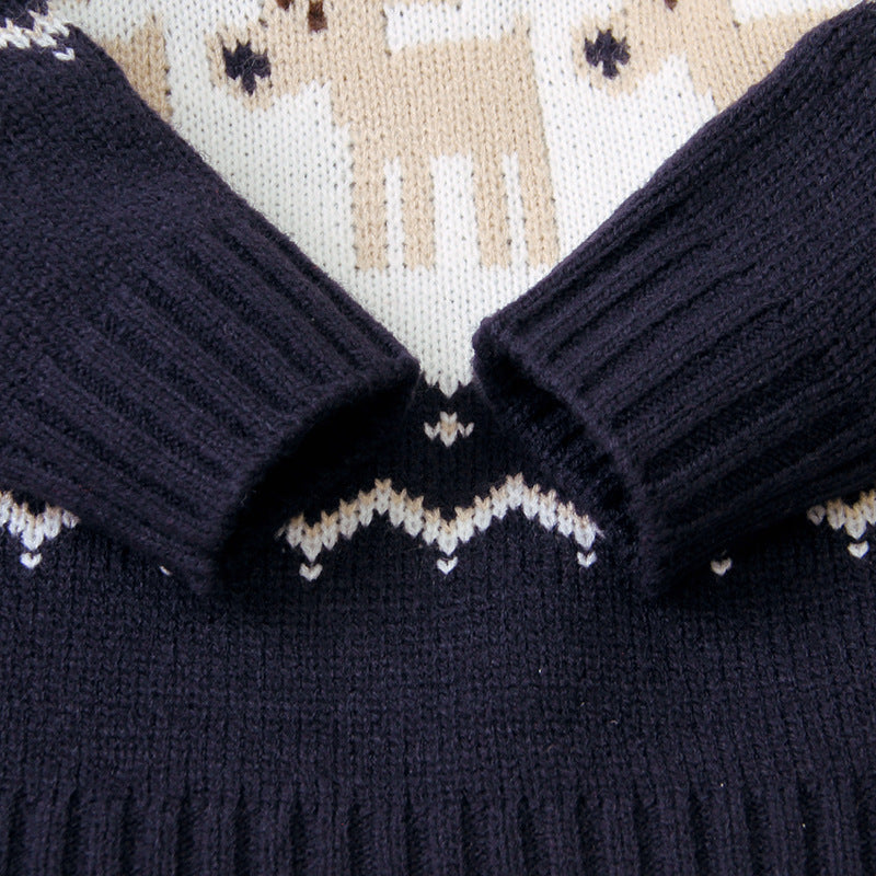 Cartoon christmas elk sweater