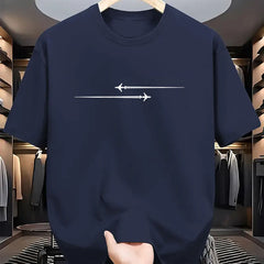 Pattern Printed Comfortable Sports Round Neck T-shirt