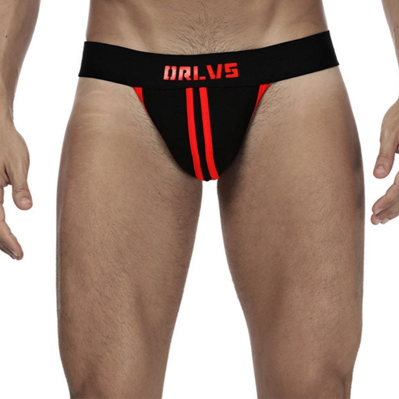 Sexy Thong Men's Low Waist Sexy Double Belt Back Empty