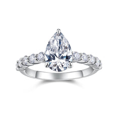 Moonlight Water Drop - A Fashionable Diamond Jewelry Piece Set With Moissanite S925 Sterling Silver And Platinum Diamond Ring