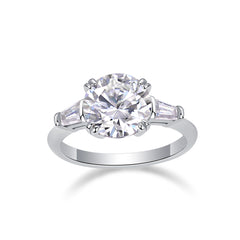 Shining Step By Step - A Fashionable Diamond Jewelry Piece Set With 3-carat Moissanite S925 Sterling Silver And Platinum Diamond Ring.
