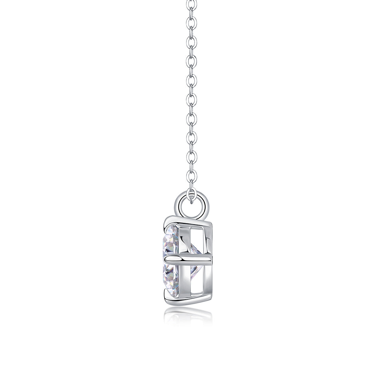 Round And Smooth - A Fashionable And Luxurious Diamond Jewelry Piece Set With 2-carat Moissan Diamonds, S925 Sterling Silver And Platinum-plated Pendant