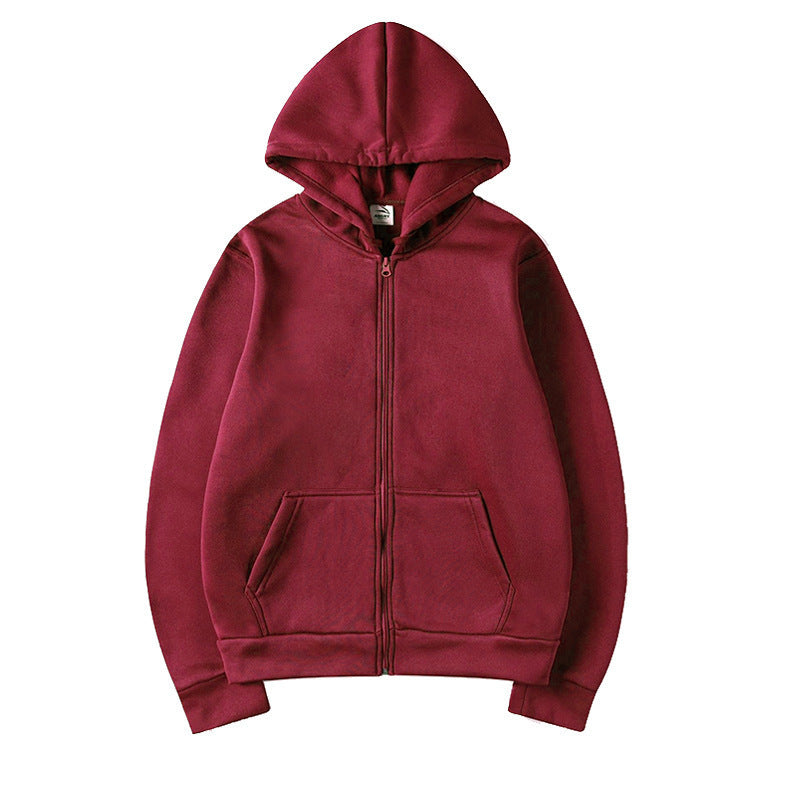Solid Color British Loose Sports American Zipper Jacket Men