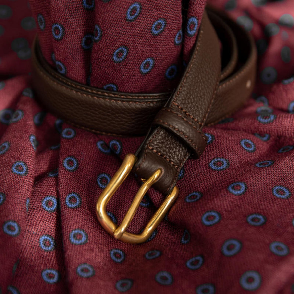 Men's And Women's Belt Lychee Pattern Calfskin