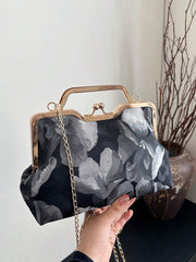 Retro Small Square Bag Handbag Crossbody Bag Cheongsam Leisure Bag Lip Clip Bag
