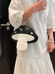 Foreign  2025 Summer New Contrast Color Simulation Mushroom Crossbody Chain Bag Girl Cross-border  Funny Crossbody Bag