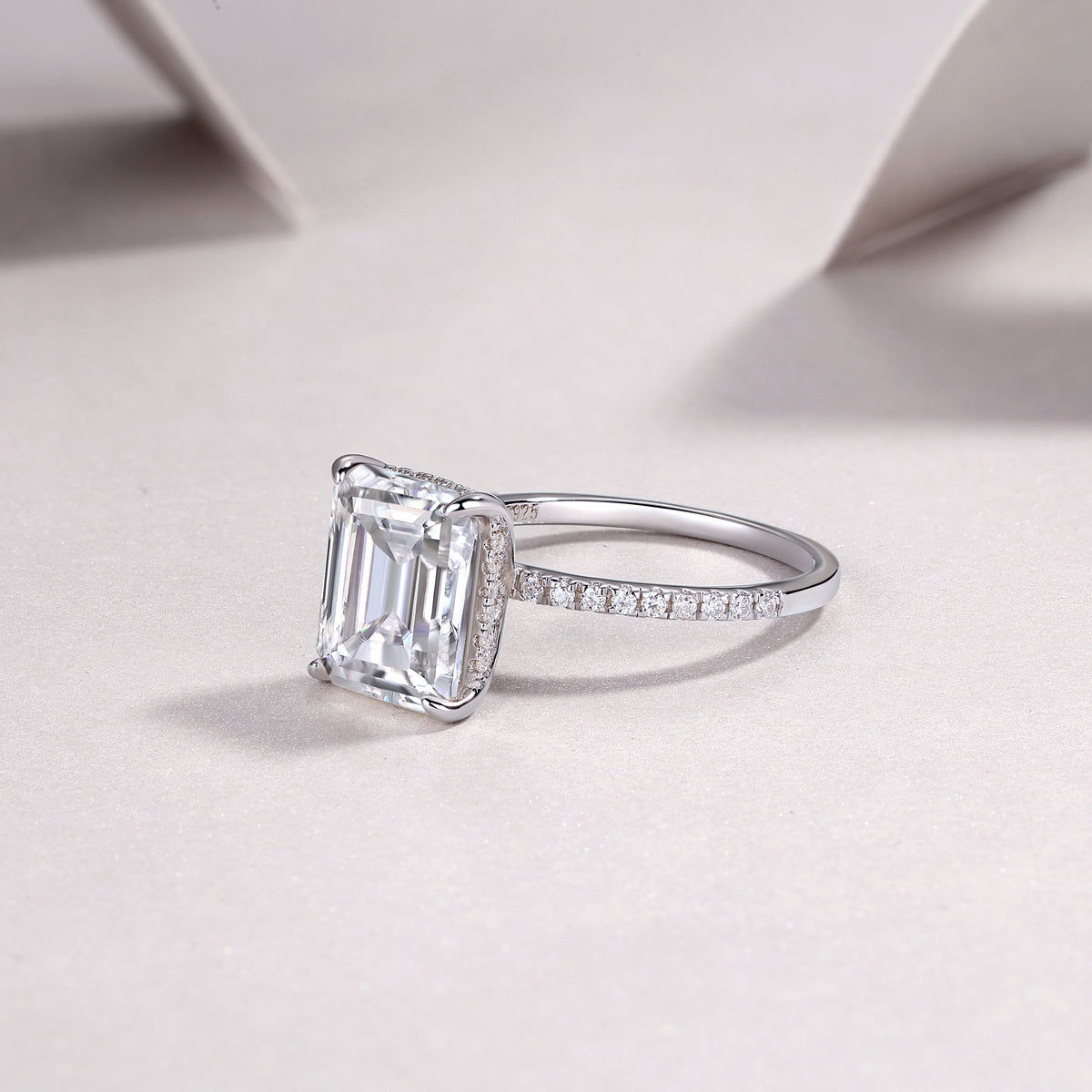 Iridescence City - Fashionable Diamond Jewelry Set With Moissanite S925 Sterling Silver And Platinum Diamond Ring
