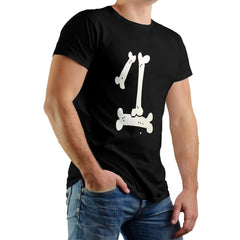 Bone Men's Pure Cotton T-shirt - Casual Round Neck, Slightly Elastic, Suitable For All Seasons Knitted Fabric, Classic Fit Adult Shirt, Pet Couple Shirt