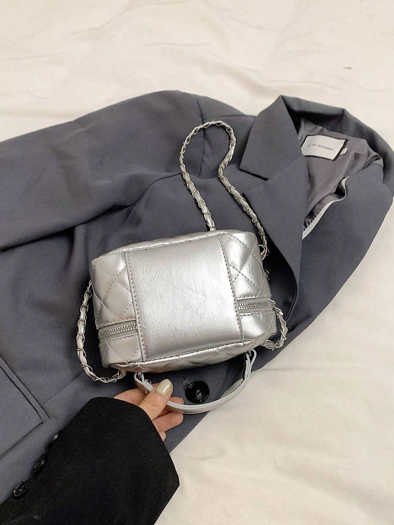 New Style Niche Design Fashion Mini Bag Women's Diamond Chain Messenger Bag Casual Handbag Bucket Bag