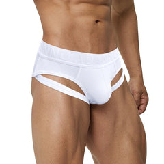 Men's High Fork Briefs Sexy Embossed Pattern Sports Underwear
