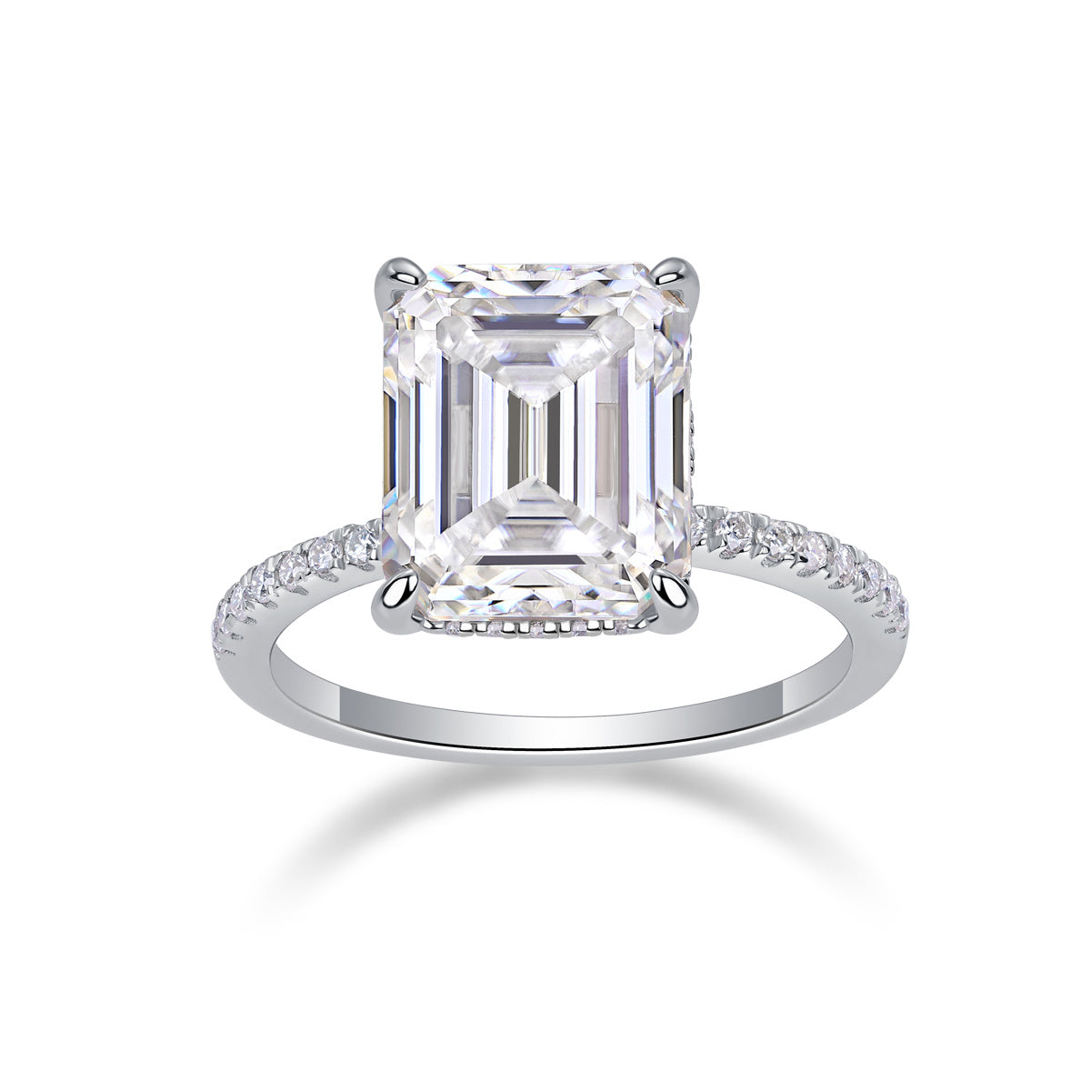Iridescence City - Fashionable Diamond Jewelry Set With Moissanite S925 Sterling Silver And Platinum Diamond Ring