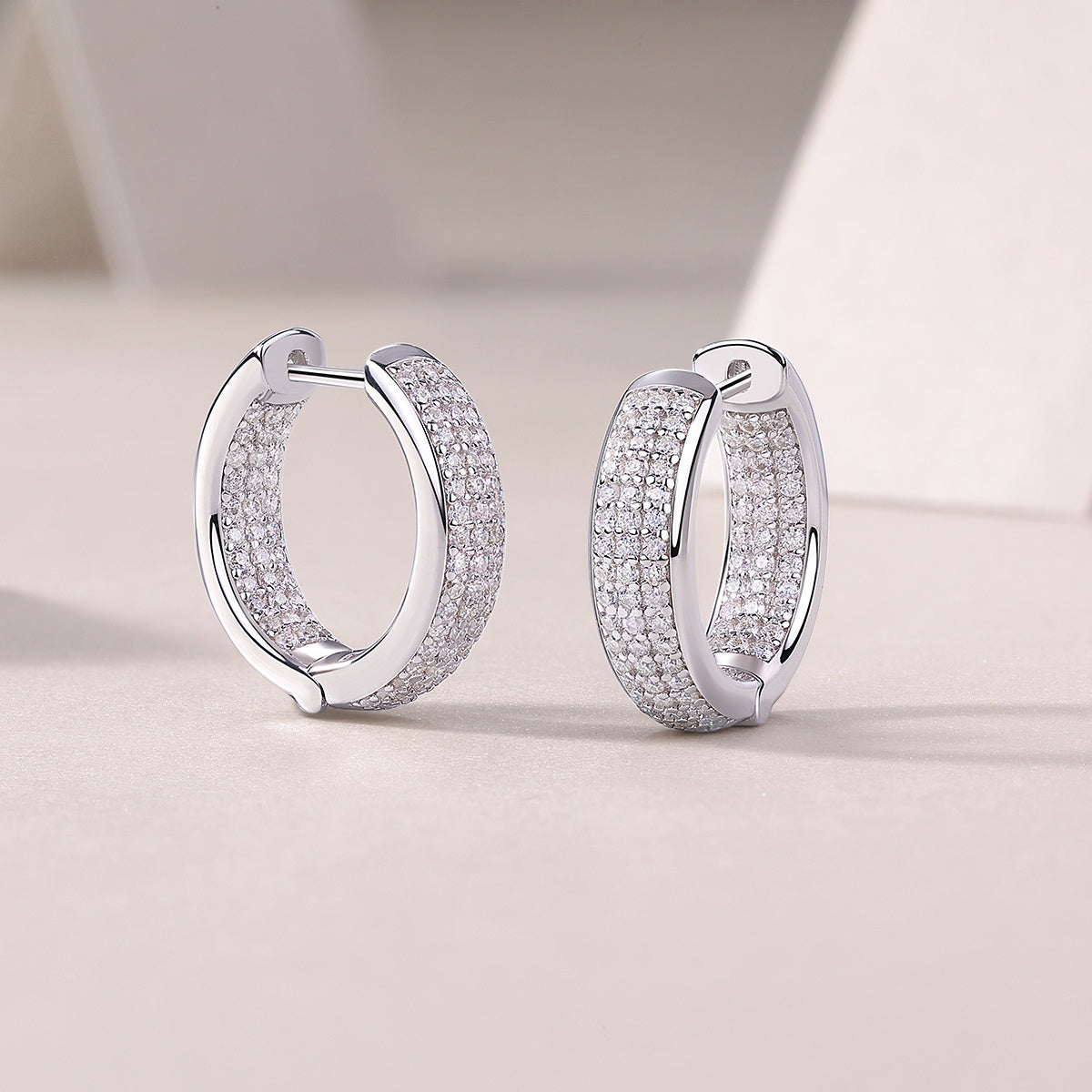 Years - Fashionable Earrings And Stud Jewelry Set With Moissanite S925 Sterling Silver And Platinum-plated Diamonds
