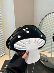 Foreign  2025 Summer New Contrast Color Simulation Mushroom Crossbody Chain Bag Girl Cross-border  Funny Crossbody Bag