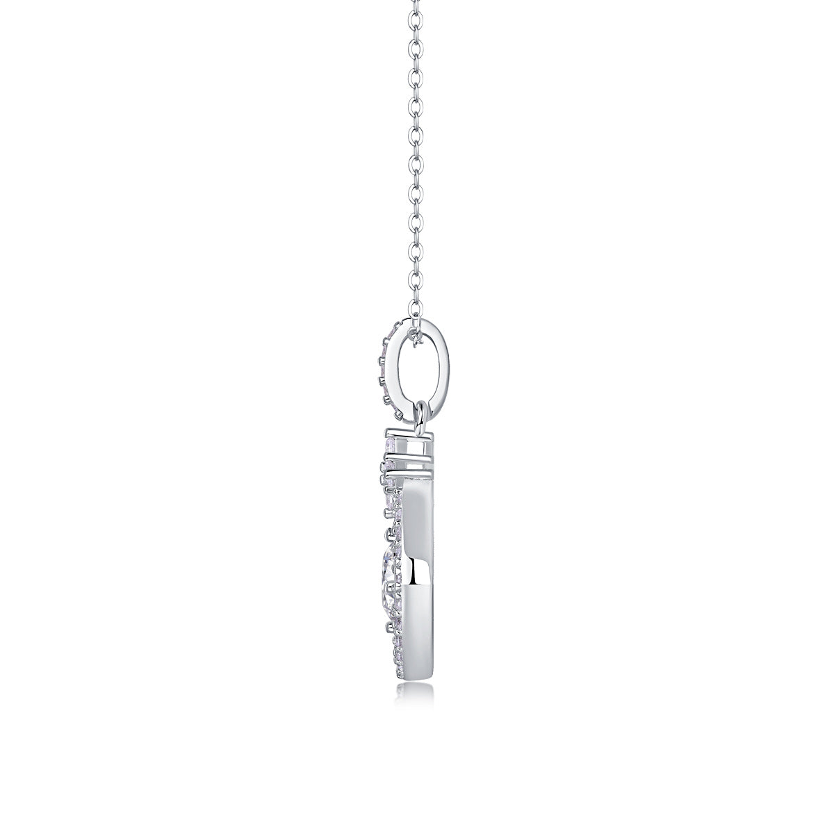 Starlight Heart-to-Heart - A Fashionable And Luxurious Diamond Jewelry Pendant Set With 1-carat Moissan Diamond S925 Sterling Silver And Platinum Plating