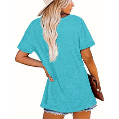Women's 'I'M A DELIGHT' Print Short Sleeve T-Shirt - Casual Crew Neck Tee, Soft Top For Spring & Summer