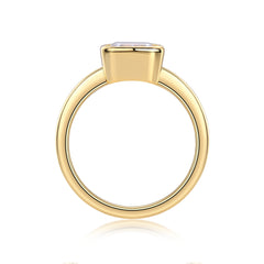 Pagoda - A Fashionable Diamond Jewelry Piece Set With Moissanite S925 Sterling Silver And Gold-plated Diamond Ring