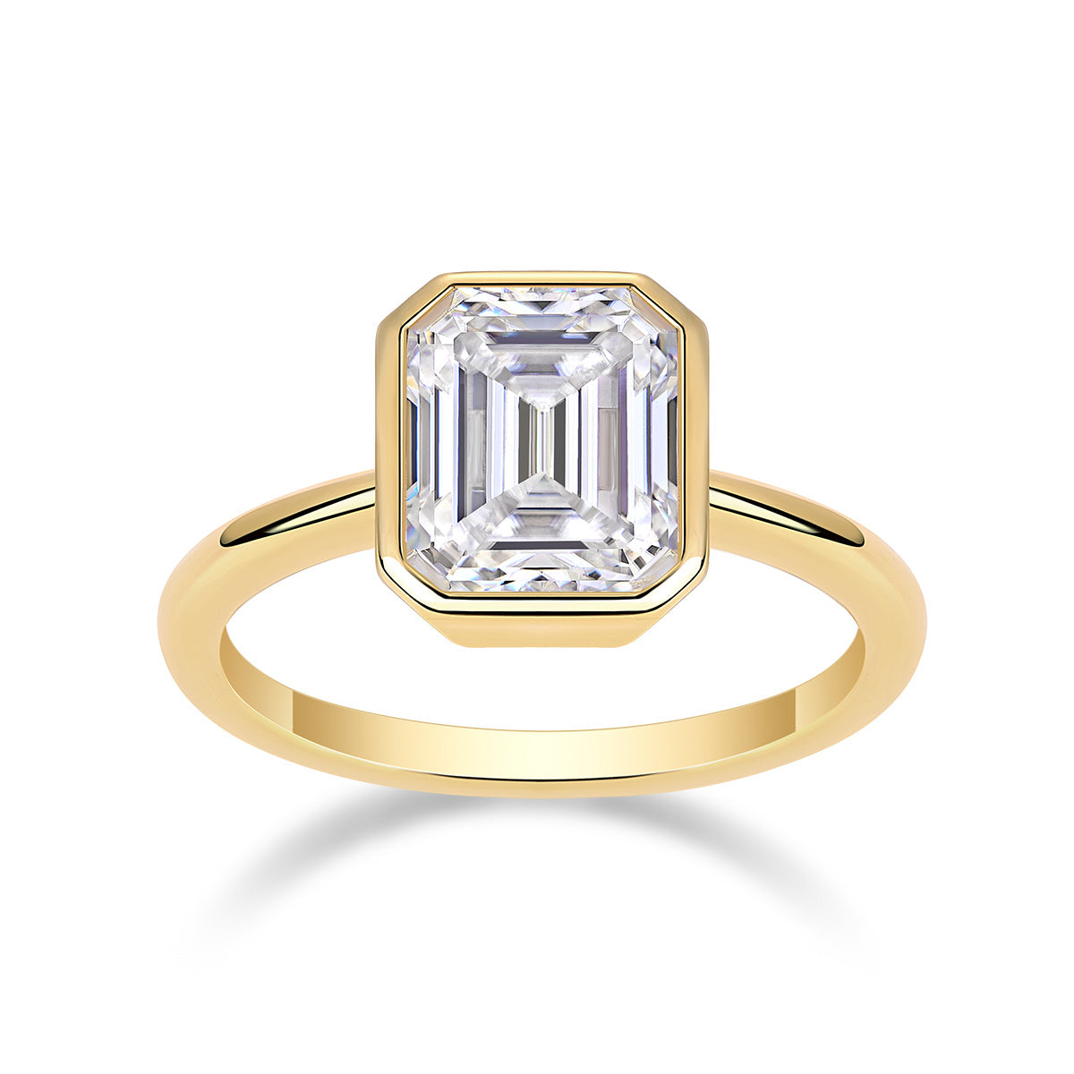 Pagoda - A Fashionable Diamond Jewelry Piece Set With Moissanite S925 Sterling Silver And Gold-plated Diamond Ring