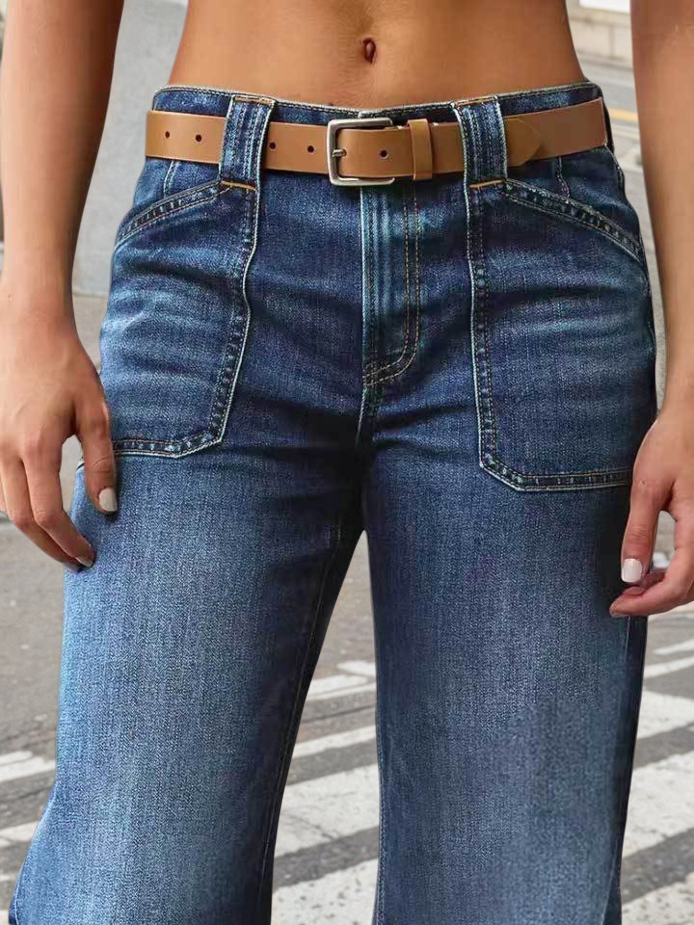 2025 New Women's Wide Leg Jeans, Autumn And Winter Outfits, Straight Leg Jeans, Mid Rise Jeans