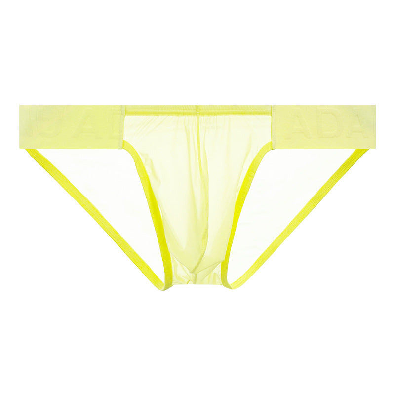 Sexy Low Waist High Fork Men's Briefs Ultra-thin Ice Silk