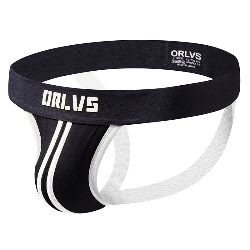 Sexy Thong Men's Low Waist Sexy Double Belt Back Empty