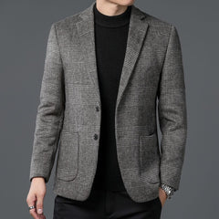 Business Men's Wool Casual Striped Suit Jacket
