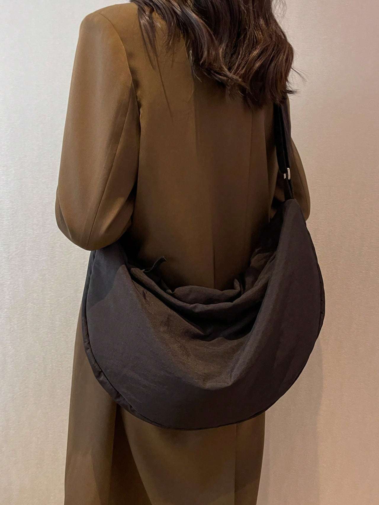 Nylon Bag Women's Single Shoulder Large Capacity Student Class Cloth Bag Commuting Crossbody Dumpling Bag Soft And Simple Canvas Bag