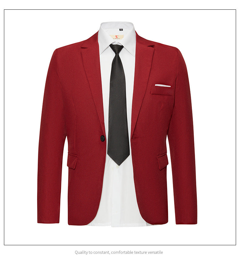 Plus Size Men's Formal Wear Small Business Suit Coat Wedding Dress Casual Slim Fit