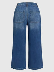2025 New Women's Straight Leg Wide Leg Jeans, Slim Fit, Built-in Zipper, Designed Pocket, Suitable For Students, Work, And All Season Wear