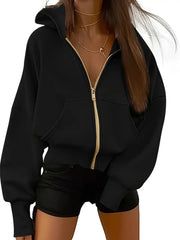 2025 New Women's Jacket, Zipper Closure, Hooded Collar, Essential Women's Coat For Autumn And Winter