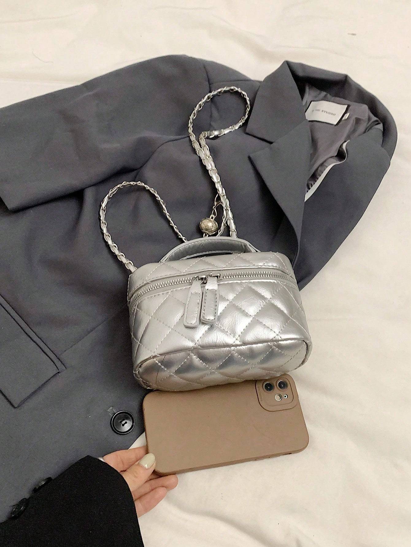 New Style Niche Design Fashion Mini Bag Women's Diamond Chain Messenger Bag Casual Handbag Bucket Bag