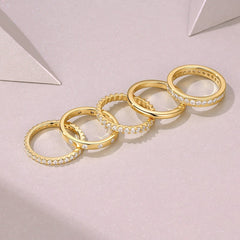 Gold Ring - A Fashionable Men's And Women's Ring And Jewelry Piece Set With Moissanite S925 Sterling Silver And Gold-plated Diamonds