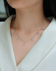 Holy Light Cross - A Fashionable And Luxurious Diamond Jewelry Pendant Set With Moissanite S925 Sterling Silver And Platinum Plating