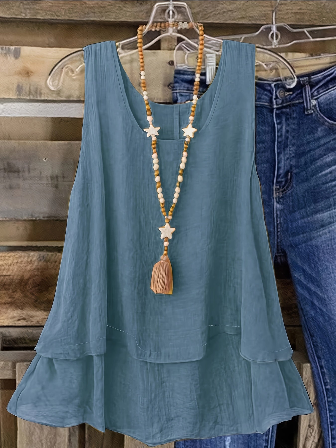 Self-pick-up Plus Size Women's Solid Colour Summer Sleeveless Shirt Casual Lightweight Tank Top  Only Self-pickup Is Supported