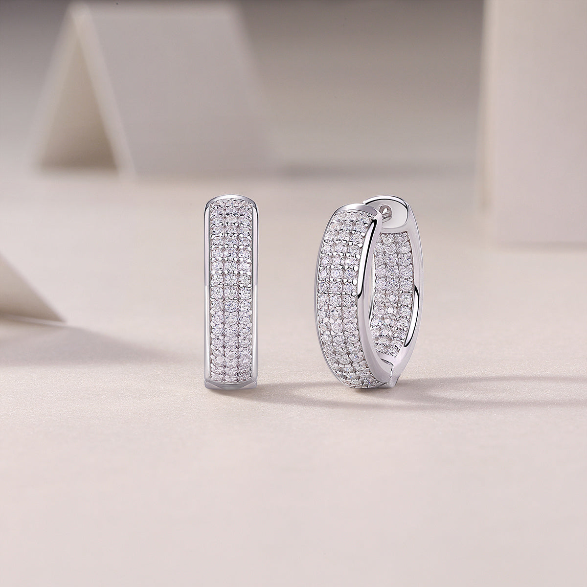 Years - Fashionable Earrings And Stud Jewelry Set With Moissanite S925 Sterling Silver And Platinum-plated Diamonds