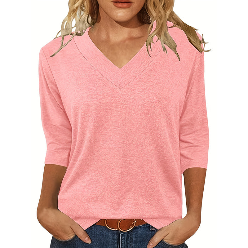 3 Pack 3 4 Sleeve Shirts For Women V Neck T Shirt Fall Casual Tops Basic Base Layer Undershirts Tees