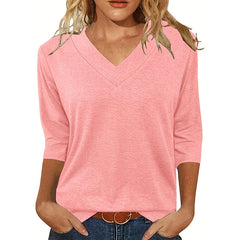 3 Pack 3 4 Sleeve Shirts For Women V Neck T Shirt Fall Casual Tops Basic Base Layer Undershirts Tees