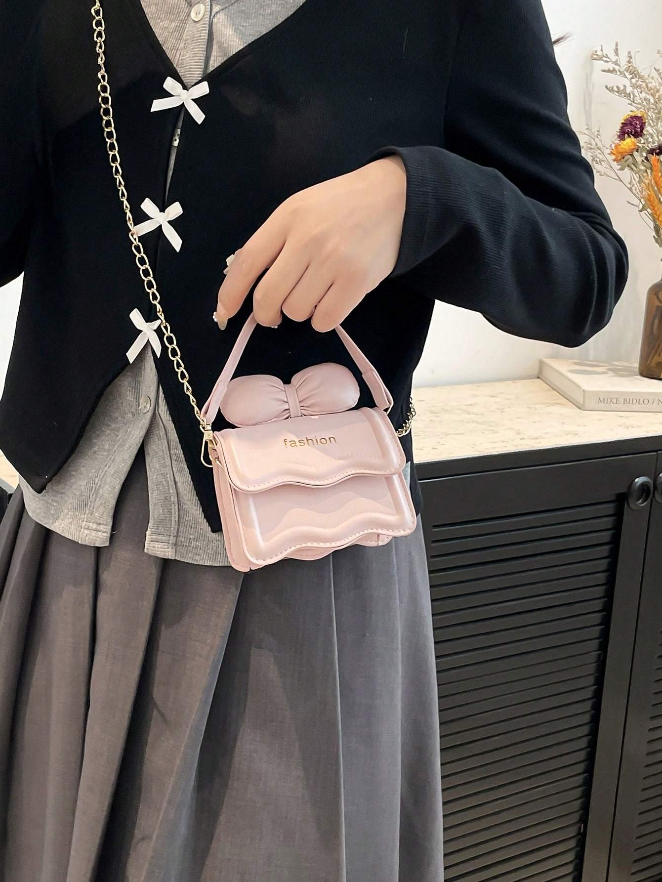Autumn New Korean Version Mini Children's Girls Shoulder Bag Bow Chain Crossbody Small Bag Parent-child Bag Female Bag