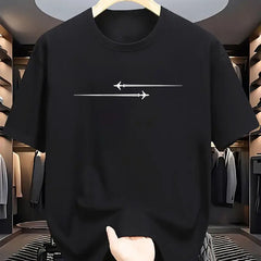 Pattern Printed Comfortable Sports Round Neck T-shirt