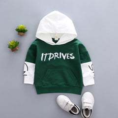 Sleeve Color-blocking Letter Printed Casual Sweater