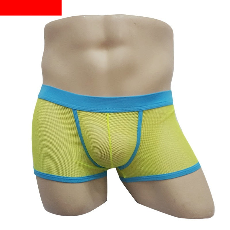 Men's Mesh Transparent Boxers Low Waist