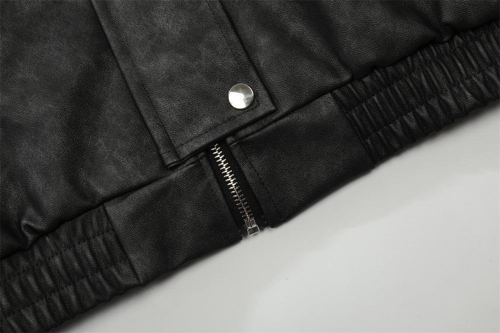 Men's FallWinter Loose Casual Leather Clothing Coat