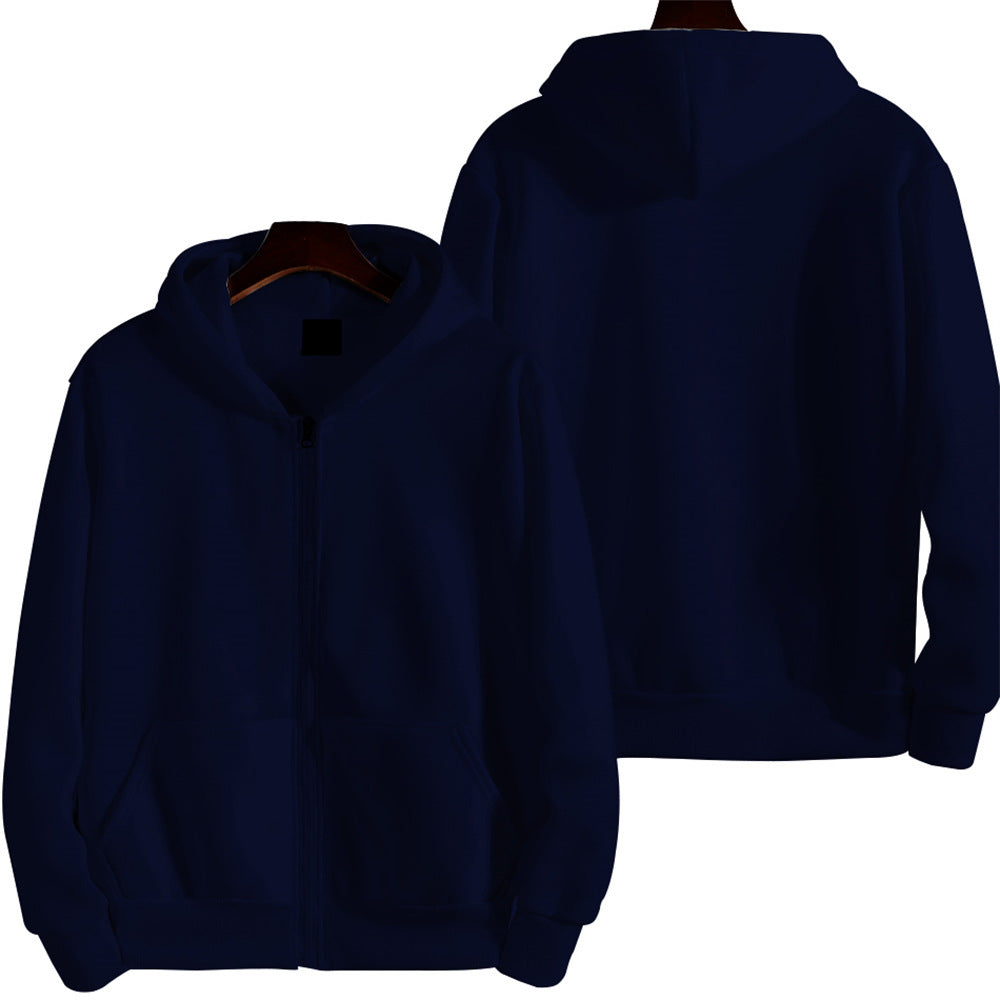 Solid Color British Loose Sports American Zipper Jacket Men