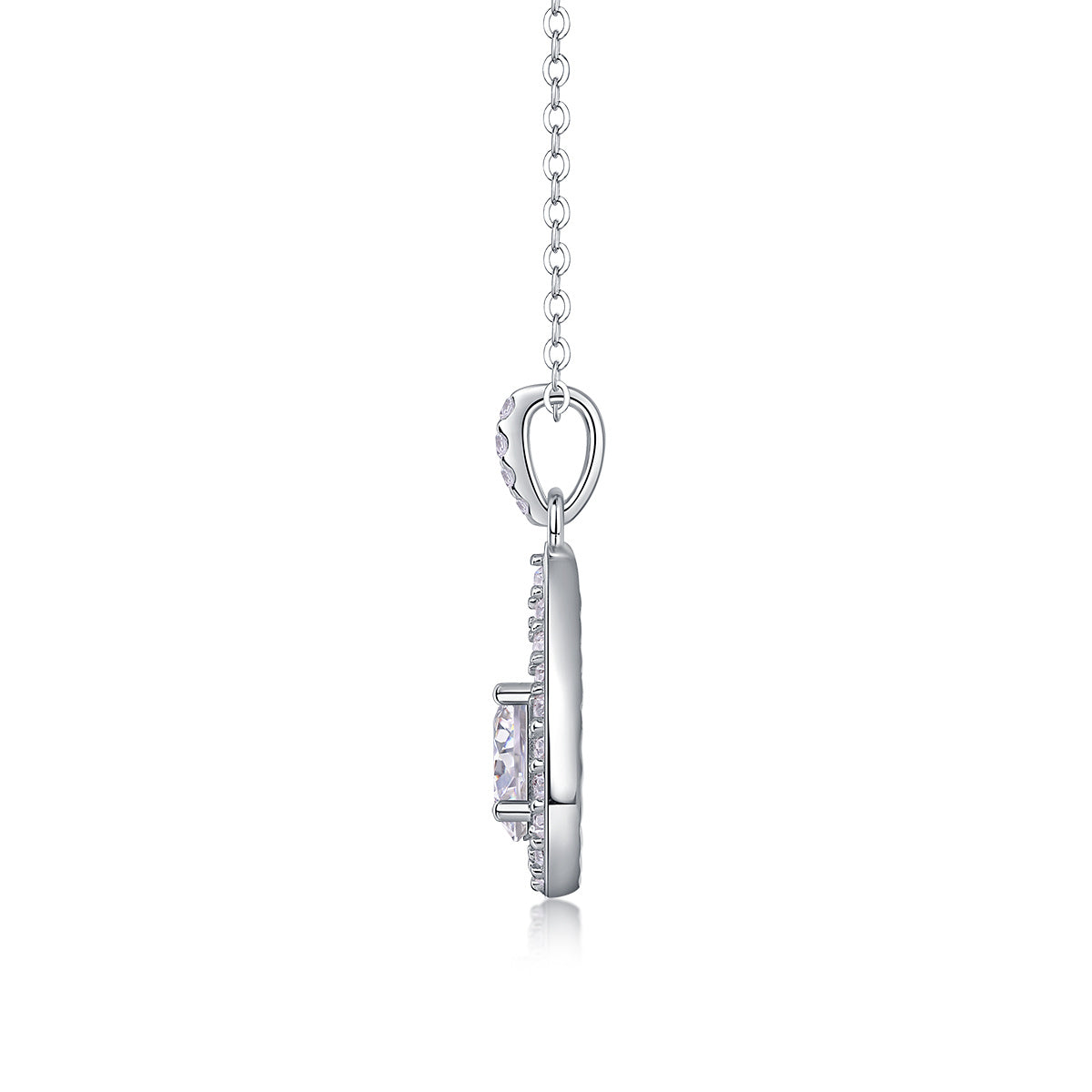 Heart Charm - A Fashionable And Luxurious Diamond Jewelry Piece Set With 1-carat Moissan Diamond S925 Sterling Silver And Platinum-plated Pendant