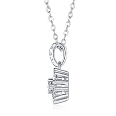 Snowflake Dance - A Fashionable And Luxurious Diamond Jewelry Pendant Set With Moissanite S925 Sterling Silver And Platinum Plating