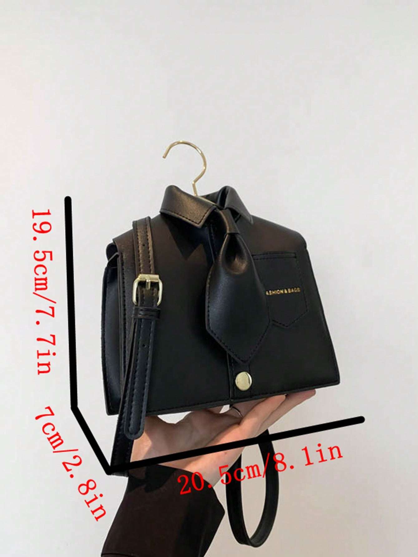 Quirky Shaped Collar Women Crossbody Bag, Fashion Black Flap Shoulder Bag, Phone Pouch, Interesting Gift